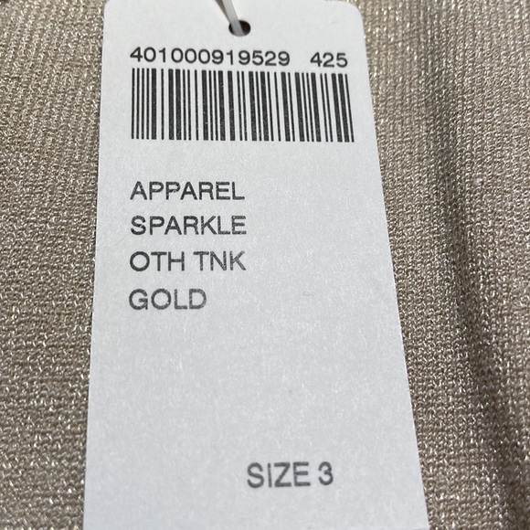 NWT Chico’s Size 3 (16) Sparkle OTH Tank Color: Gold - Picture 5 of 5